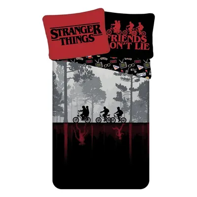 Lenjerie de pat pentru copii din bumbac pentru pat de o persoană 140x200 cm Stranger Things "Upside Down" – Jerry Fabrics