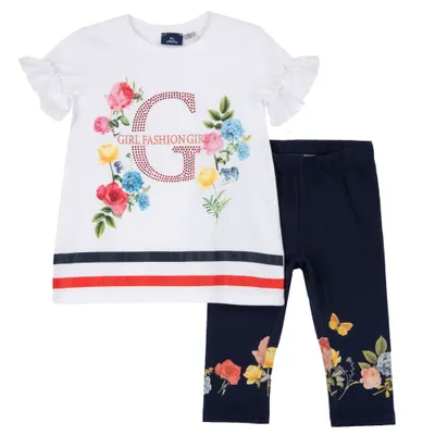 Costum copii Chicco, tricou si colanti, Alb, 00794-64MC