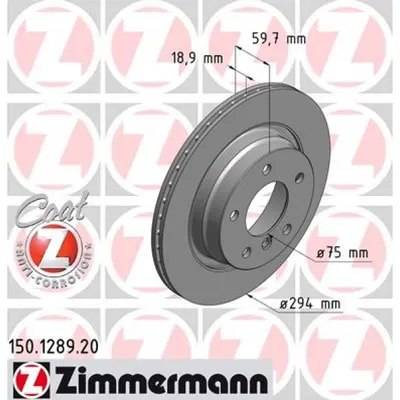 Disc frana ZIMMERMANN 150.1289.20