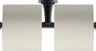 Suport hartie igienica Duravit Starck T 0099384600, montare pe perete, dublu, metal, Negru mat