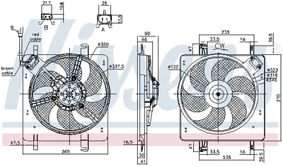 Ventilator radiator potrivit FORD KA, STREET KA 1.3 1.6 09.96-11.08