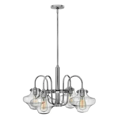 Corp de iluminat suspendat, lustra Congress 4 Light Clear Glass Chandelier – Chrome