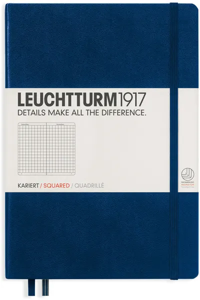 Agenda Leuchtturm1917 - A5, pagini in patratele, Navy
