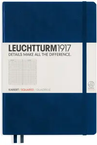 Agenda Leuchtturm1917 - A5, pagini in patratele, Navy