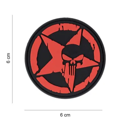Patch 3D PVC Punisher Allied Star - NEGRU - ROȘU