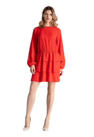Rochie mini dama Linervudd M601 rosie - Rosu stins