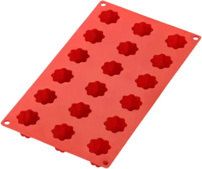 Formă din silicon Lekue – Mini Cannelé, 30 x 17.5 x 2.8 cm, roșie