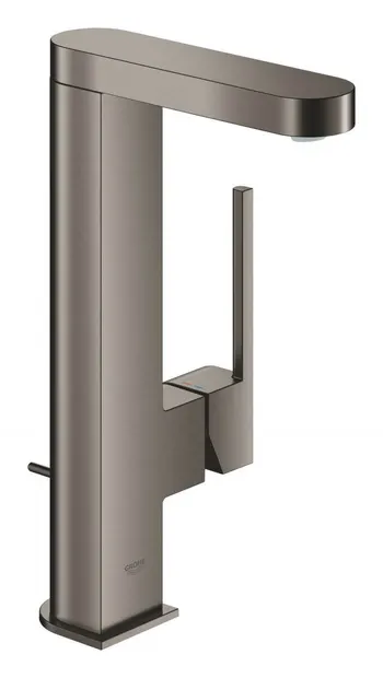 Baterie lavoar, Grohe Plus 23843AL3, 3/8'', marimea L, monocomanda, cartus ceramic, evacuare cu tija, brushed hard graphite, antracit mat