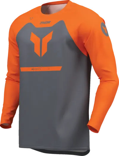Tricou atv cross Thor Ridemode Menace, culoare gri portocaliu, marime XL