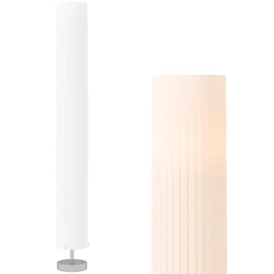 HOMCOM Lampă lampadaire coloană pe picior modernă lumină tamizată 40 W 14L x 14l x 120H cm oțel inoxidabil alb | Aosom Romania