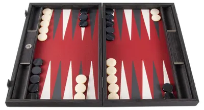 Manopoulos Tabla de joc - Premium Handcrafted Leatherette, Burgundy Red, 48 x 30 cm