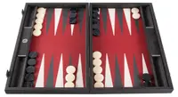Manopoulos Tabla de joc - Premium Handcrafted Leatherette, Burgundy Red, 48 x 30 cm