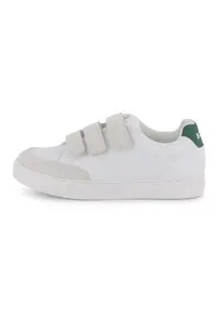 Pantofi sport de piele ecologica si velcro - Alb/Grej
