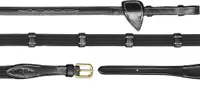 Dy'on 5/8 Web Reins With 9 Leather Loops Zwart -
