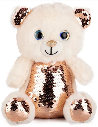 Jucărie de pluș Amek Toys - Ursuleț de pluș cu paiete, 28 cm