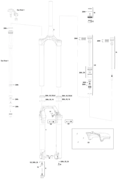 RockShox ZEB Ultimate RC2 29" - furcă suspensie gri