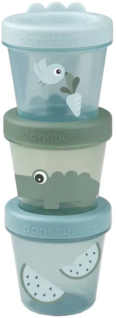 Set de boluri cu capac Done by Deer - Croco, green, 150 ml, 3 buc