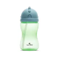 Cana sport cu pai moale si flexibil, capac de protectie rotativ, 300 ml, Green Blue