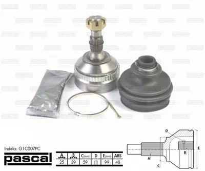 Cap planetara spre roata (25z 39z 59mm; ABS:48) CITROEN XANTIA; PEUGEOT 406 2.0-3.0 intre 1995-2004
