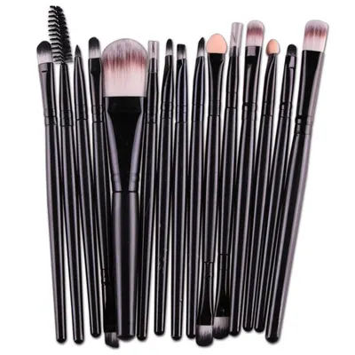 Set 15 Pensule Profesionale Pentru Machiaj, Negre - AS02