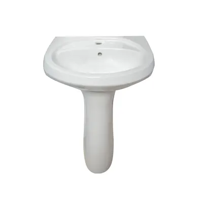 Set lavoar cu piedestal Repose 55 cm alb lucios
