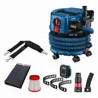 Aspirator industrial Bosch Professional GAS 18V-12 MC, filtru HEPA, 3,2m furtun antistatic (Albastru)