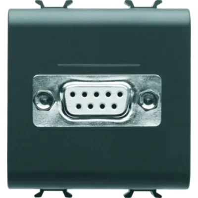 Connector For Conventional Networks - Sub-D 9 Contacts - Connection Weld-in - 2 Modules - Black - Chorus