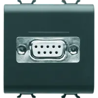 Connector For Conventional Networks - Sub-D 9 Contacts - Connection Weld-in - 2 Modules - Black - Chorus