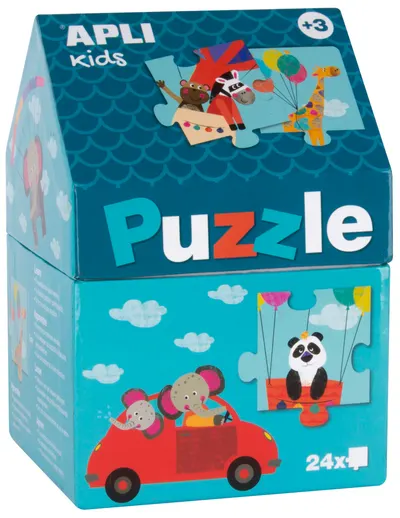 Puzzle in casuta pentru copii APLI Kids de 24 piese - Orasul animalelor