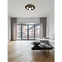 Plafoniera VELNA Nisipiu Negru Aluminiu Opal Sticla LED 52 Wat 220 Volt 2080Lm 3000K IP20