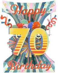 Felicitare 3D Santoro Swing - Happy 70 Birthday