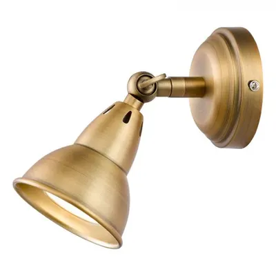 Corp de iluminat tip spot Nathaniel Single Wall Spotlight Aged Brass