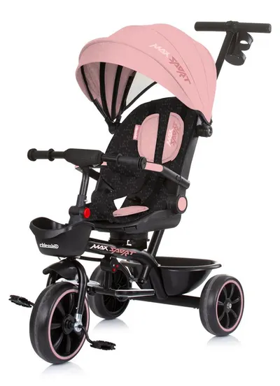 Tricicletă cu umbrar Chipolino - Max Sport, pudră roz