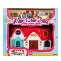 Set de joaca casuta si 2 figurine, Hommy, Home Sweet Home, 14 piese