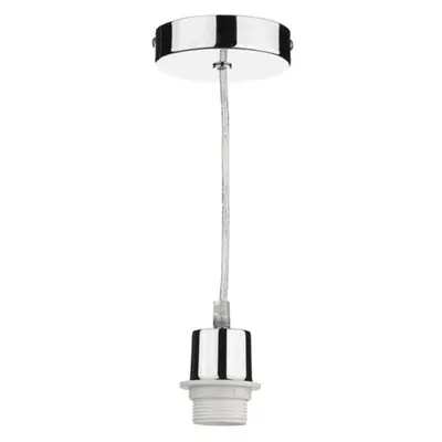 Lampa suspendata 1 Light Polished Chrome E27 Suspension With Clear Cable