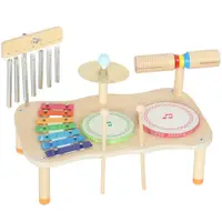 AIYAPLAY Instrumente muzicale pentru copii din lemn Montessori cu tobă xilofon ton dublu talger clopoțel de vânt | Aosom Romania