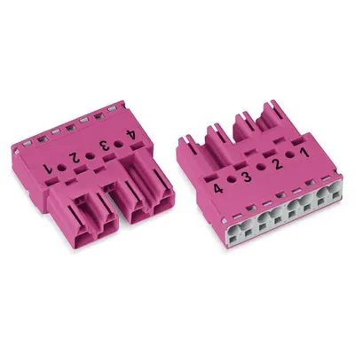 Plug; 4-pole; Cod. B; 4,00 mm²; pink