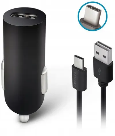 Încărcător auto Forever - M-02, USB-A, cablu USB-C, negru