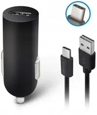 Încărcător auto Forever - M-02, USB-A, cablu USB-C, negru