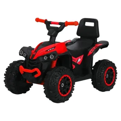 ATV fara pedale pentru copii Novokids Little Monster Rosu cu melodii si lumini, maxim 25 kg, sezut confortabil