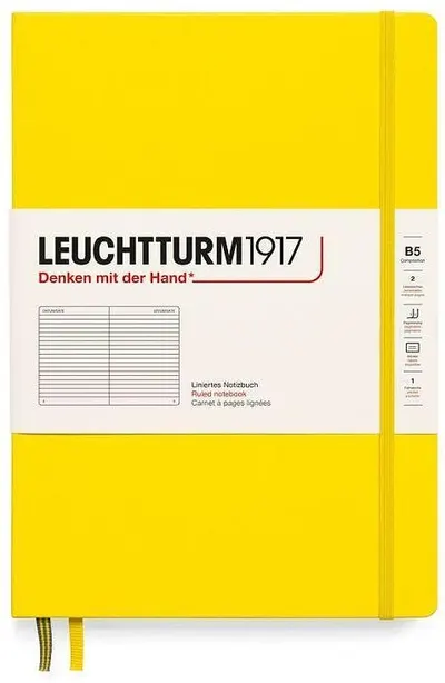 Caiet Leuchtturm1917 Composition - B5, galben, liniat, copertă rigidă