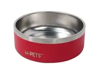 Castron rosu, premium, otel inoxidabil, Double Wall Bowl ESKIMO M-PETS, 1.25 L