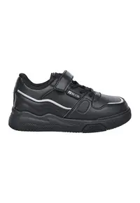 Pantofi sport de piele ecologica cu velcro - Negru