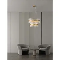Lampa suspendata CROWN Alama aurie Metal Crystal Clear (114 pcs) LED G9 32x5 Wat 100-240 Volt IP20 Fara bec