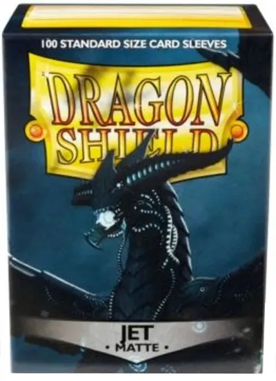 Protecții pentru cărți Dragon Shield - Matte Sleeves Standard Size, Jet (100 buc.)