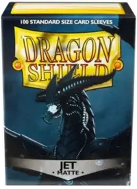 Protecții pentru cărți Dragon Shield - Matte Sleeves Standard Size, Jet (100 buc.)