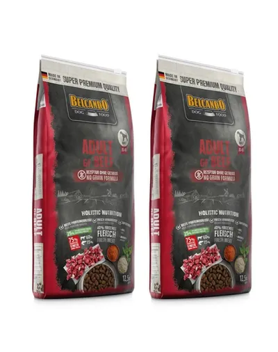 BELCANDO Adult Grain Free Beef 25 kg hrana uscata caini adulti, cu vita si amarant (2x12.5 kg)