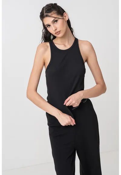 Bluza slim fit cu spate decupat - Negru