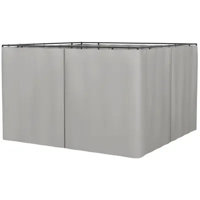 Outsunny Perdea de schimb pentru pavilion, set de 4, pentru pavilioane 3x3m, 302x205cm, Gri deschis | Aosom Romania