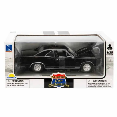 Masina metalica, New Ray, 1966 Pontiac GTO, Negru, 1:25